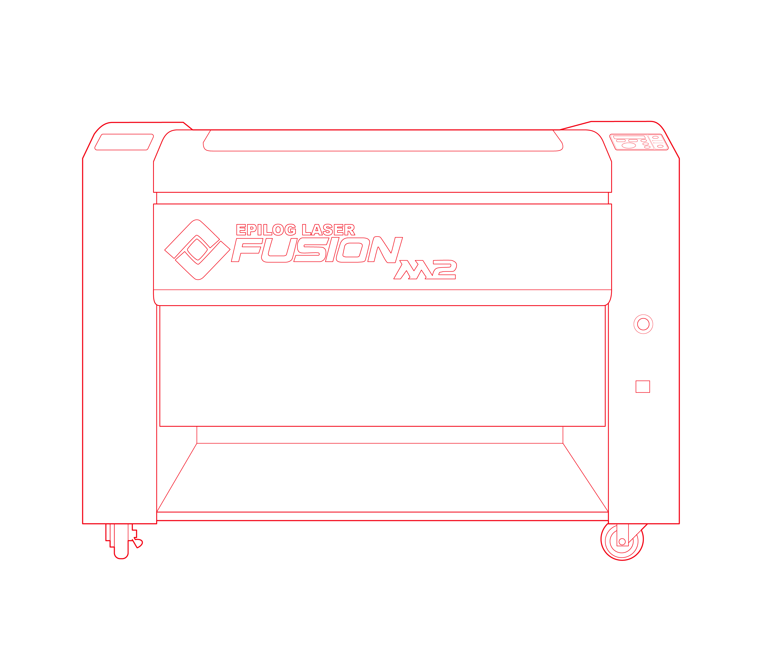 line drawing of a laser cutter