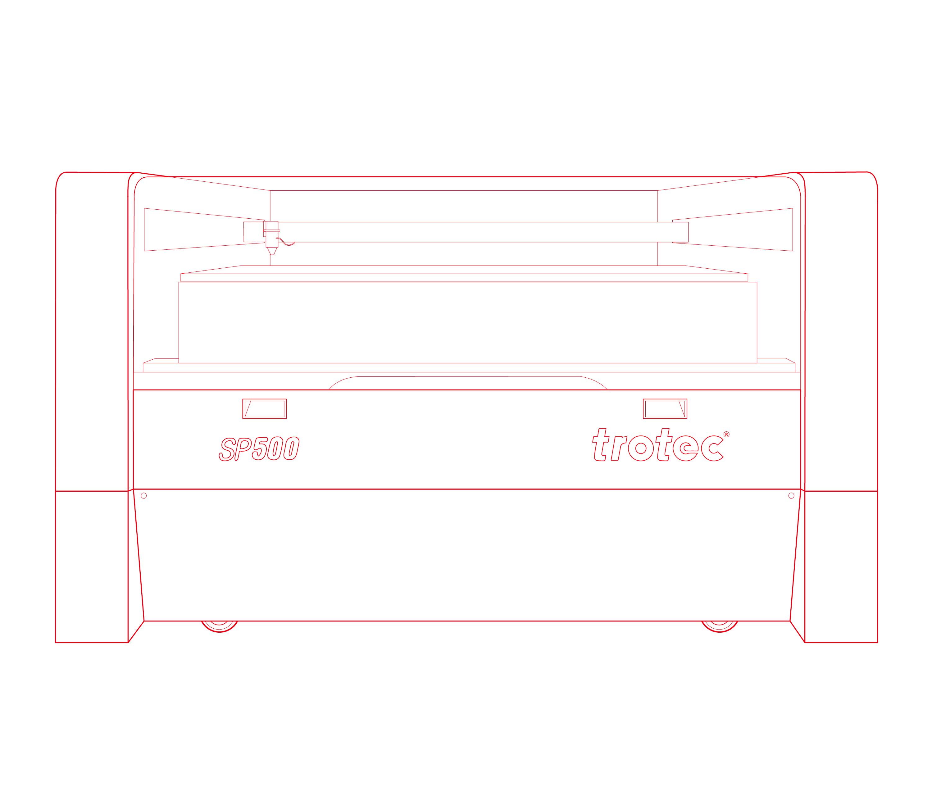 line drawing of a laser cutter