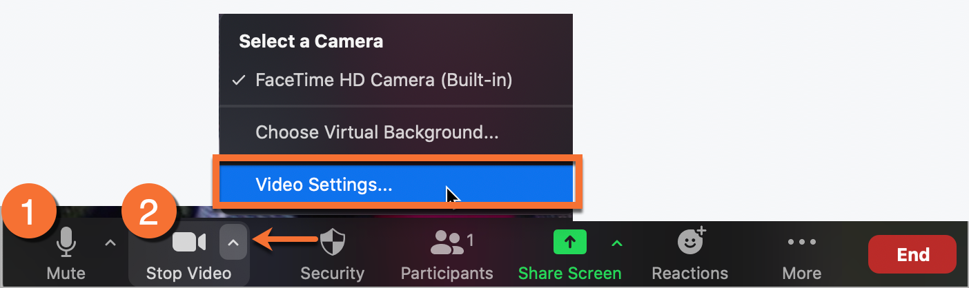 Zoom in-meeting video settings