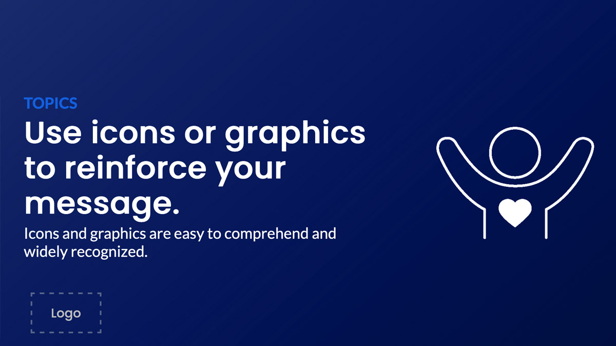 card example using icon and text