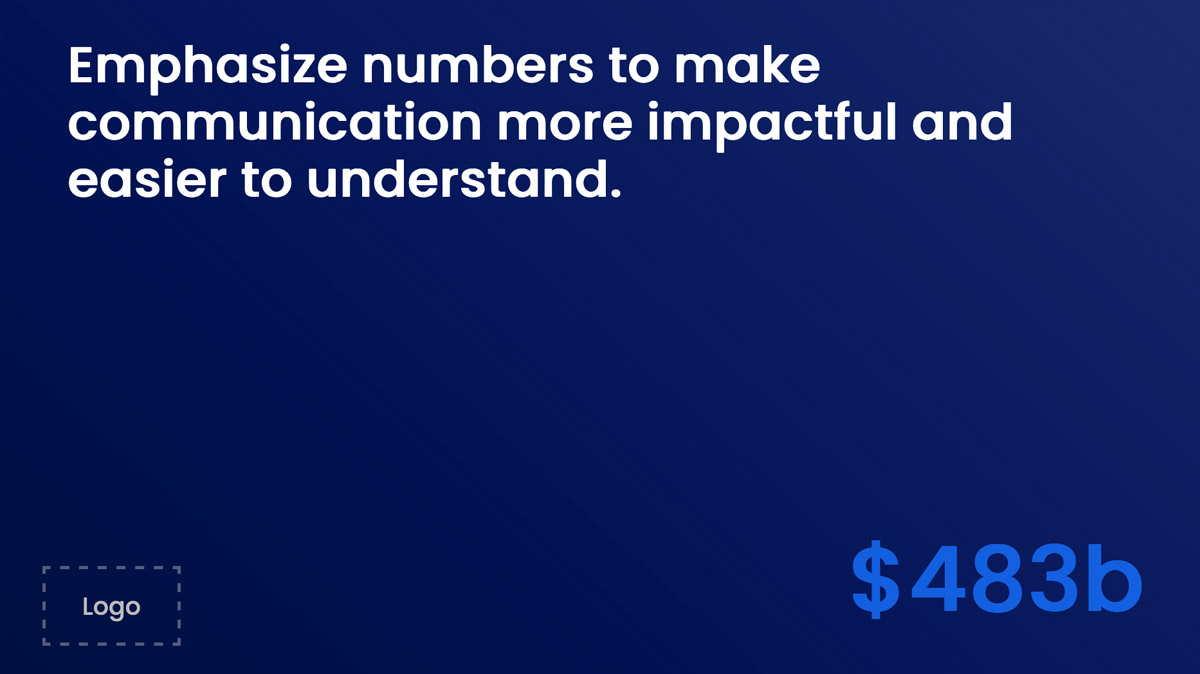 card example using text and big number