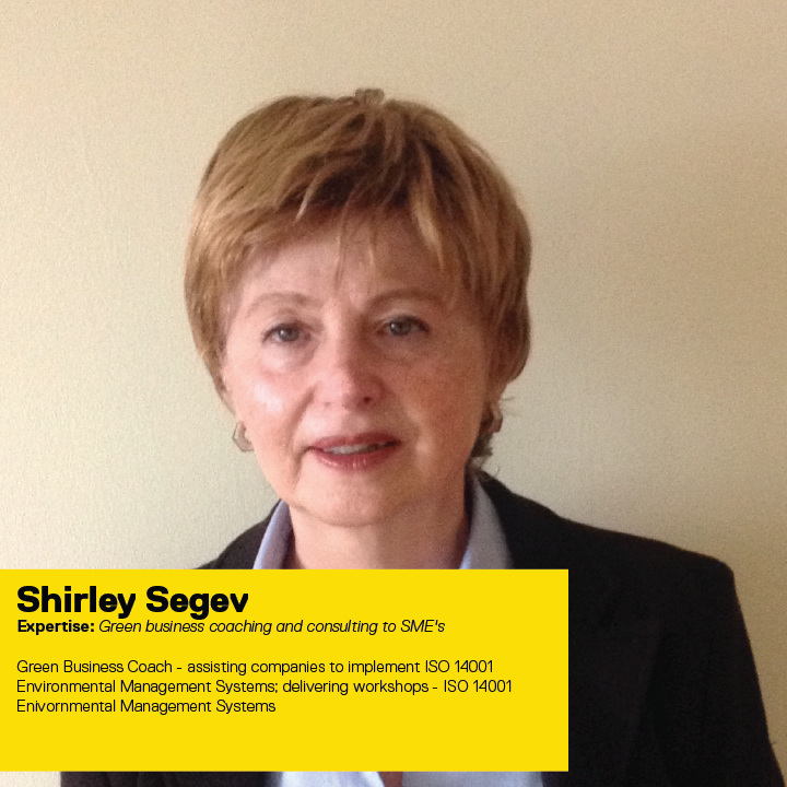 Shirley Segev: Green business coaching and consulting to SME's