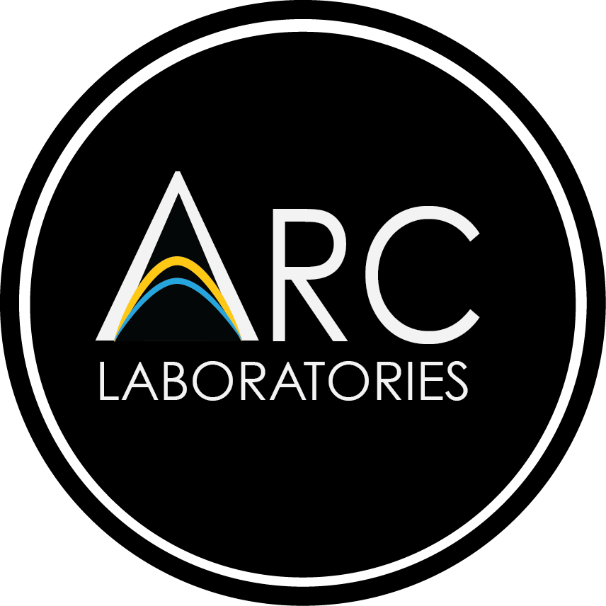 This logo reads "Arc Laboratories" in white text on a black circular background.