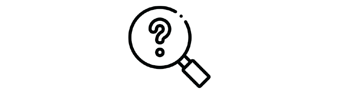 magnifying glass on question mark