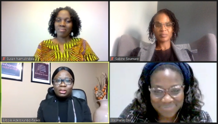 Susan Namulindwa, Sabine Soumare, Ejibola Adetokunbo-Taiwo, and Stephanie Dei.