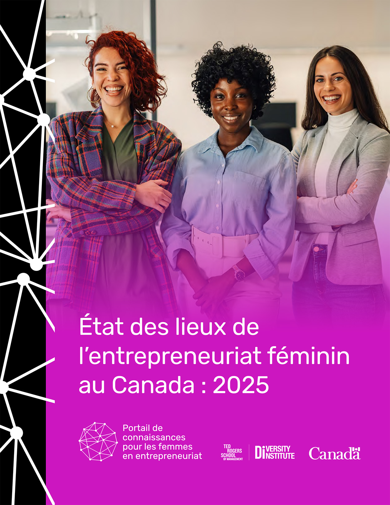 A report cover featuring two Black business people in discussion at a board room table with papers on it.