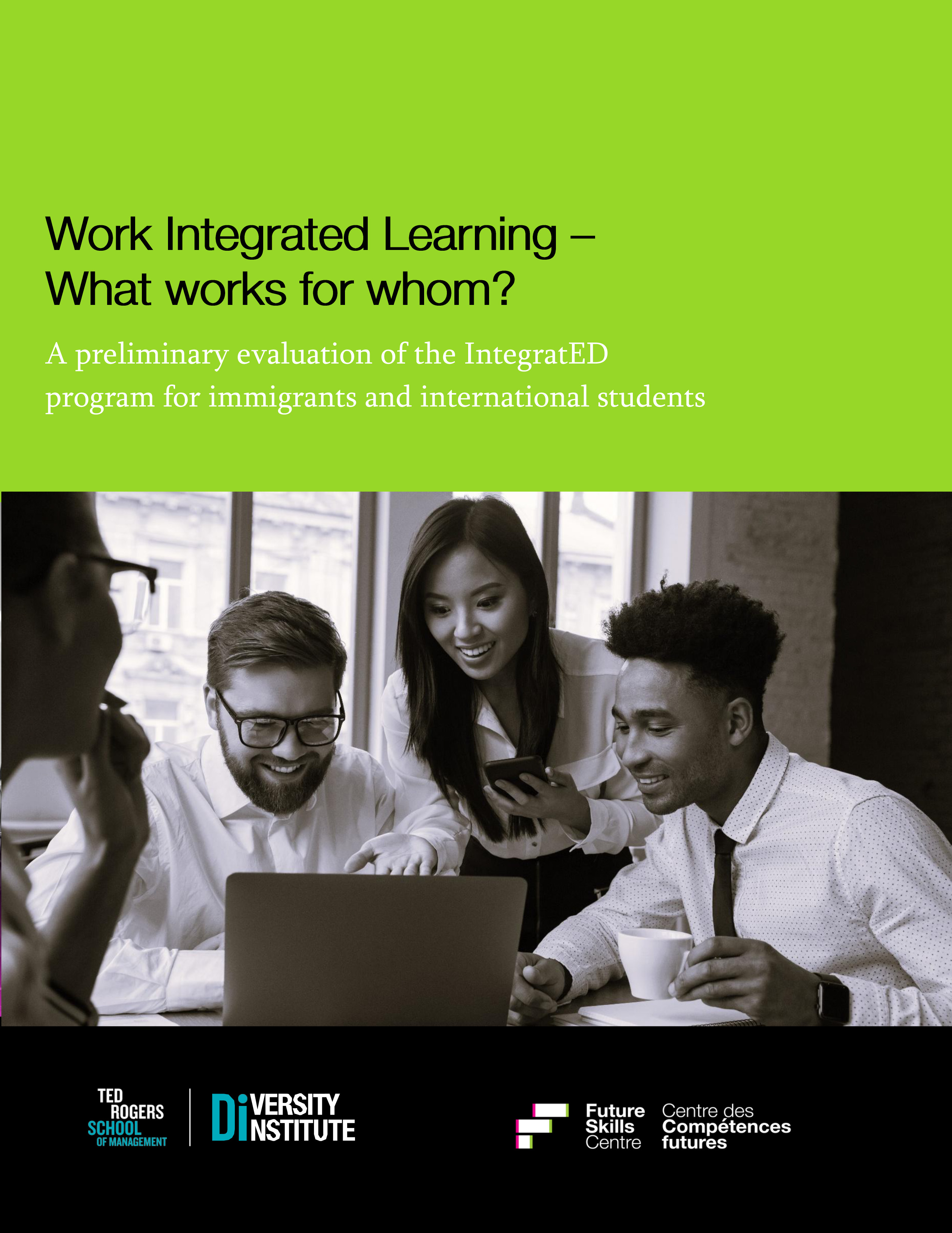 A report cover featuring a person planting a plant.