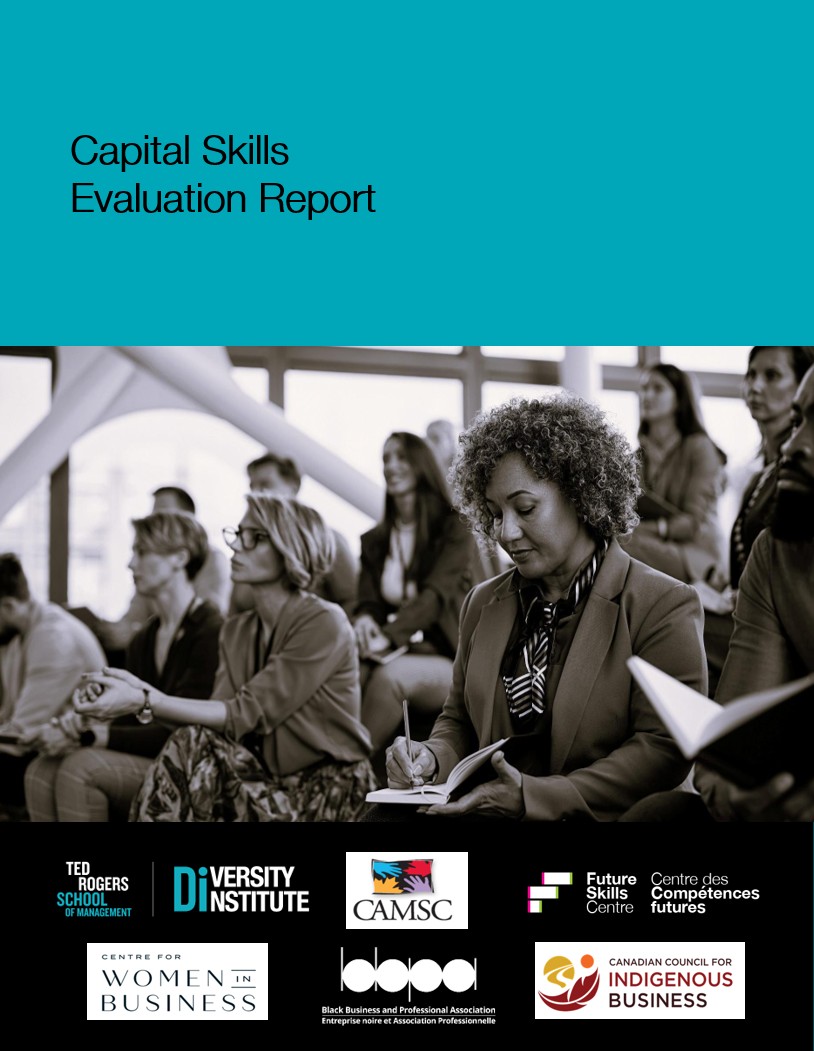 A report cover featuring logos and a group of diverse business people taking notes.