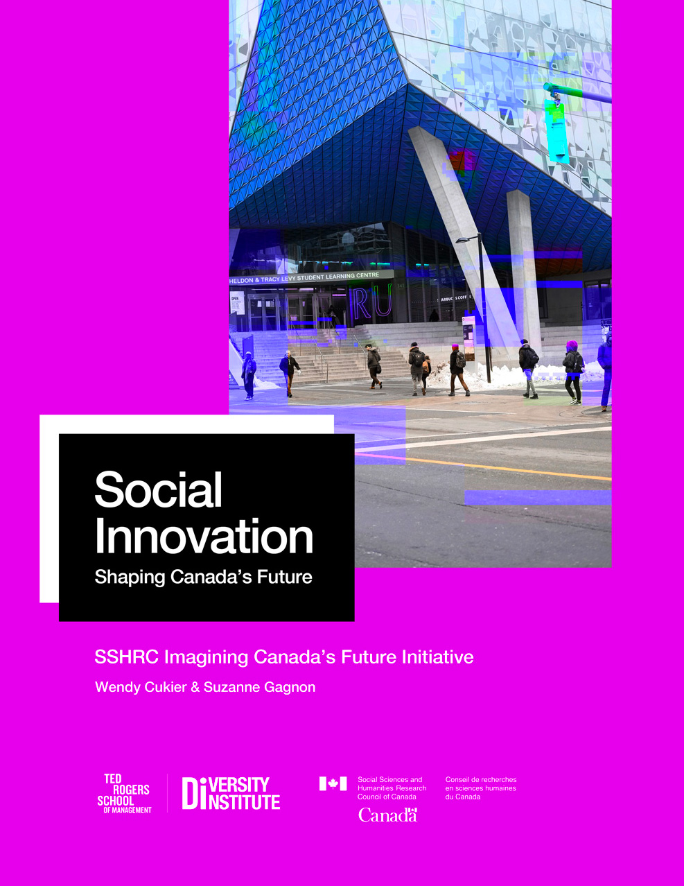 report cover with pink graphic