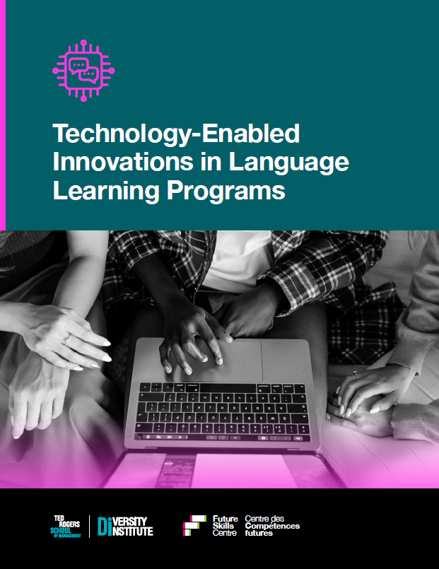 A report cover featuring a group of diverse people working on a laptop.