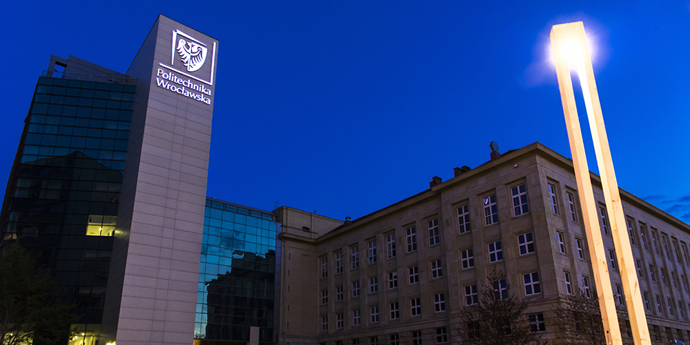 A building located on the Wrocław University of Science and Technology campus.