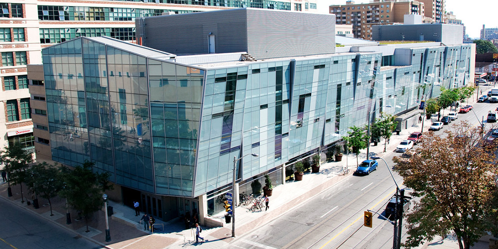 The George Vari Engineering and Computing Centre, located at Church and Gould Streets.