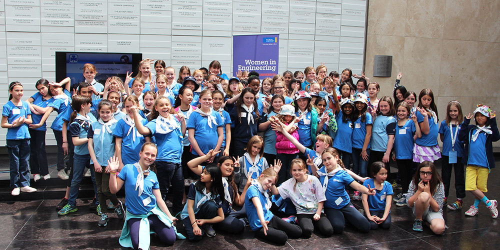 Group of young female students posing for the camera