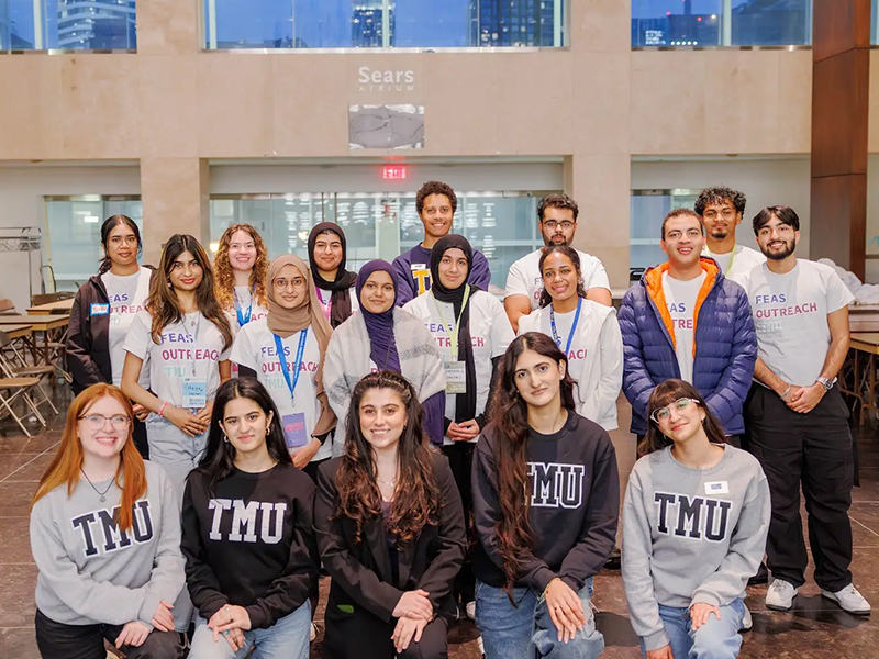 Group of TMU Engineering Outreach student ambassadors.