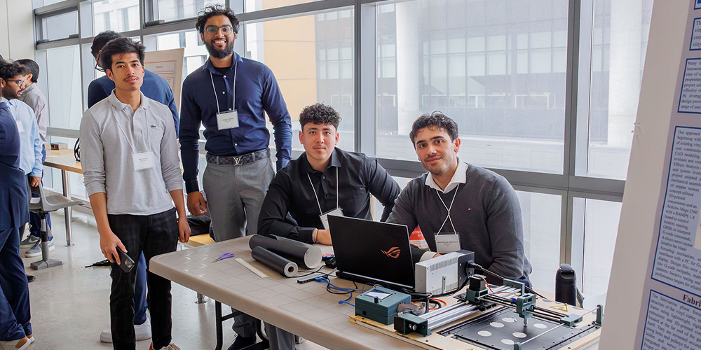 Students with their project