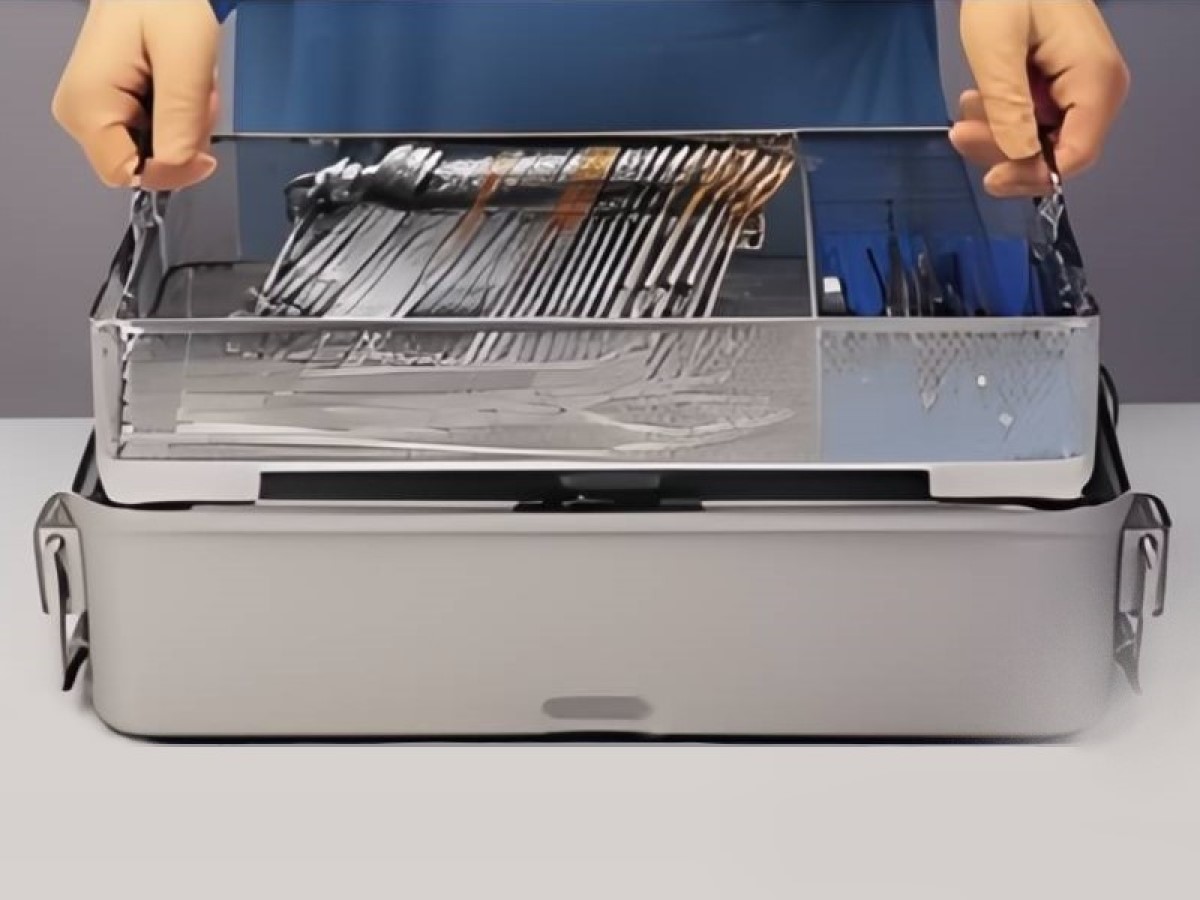 medical equipement in a sterilization basket