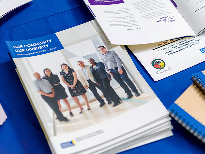 The cover of the 2018 Diversity Self-ID report, titled "Our community, our diversity"