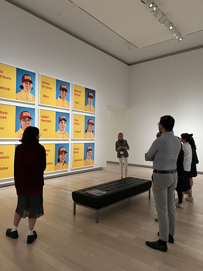 building bridges  people in gallery viewing artwork