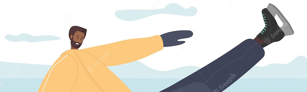 illustration of an ice-skater falling