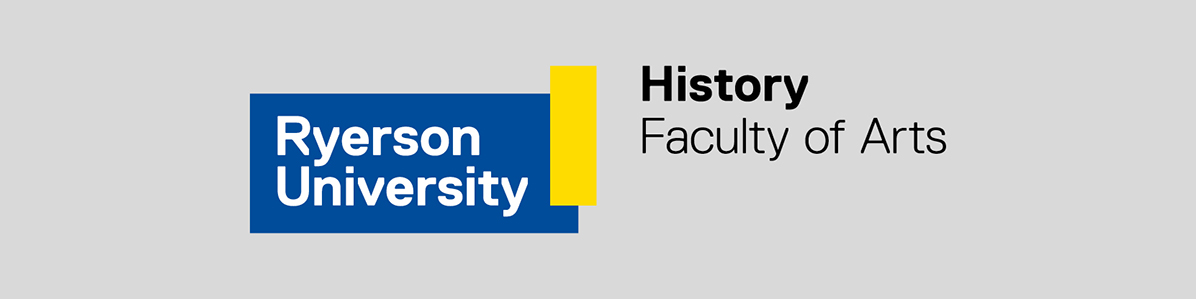 The Ryerson University logo for the History department under the Faculty of Arts