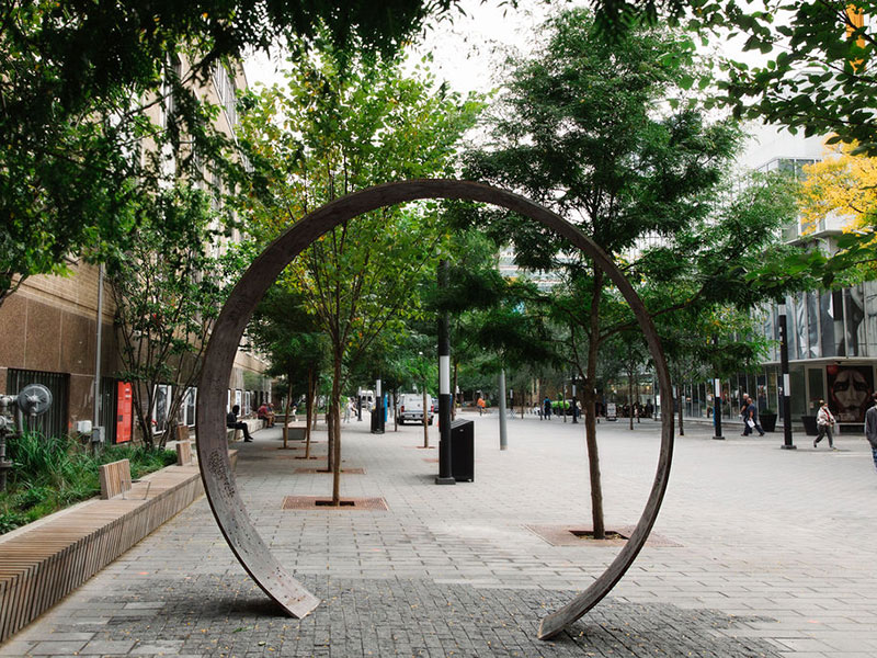 The Ring public art piece on the university campus