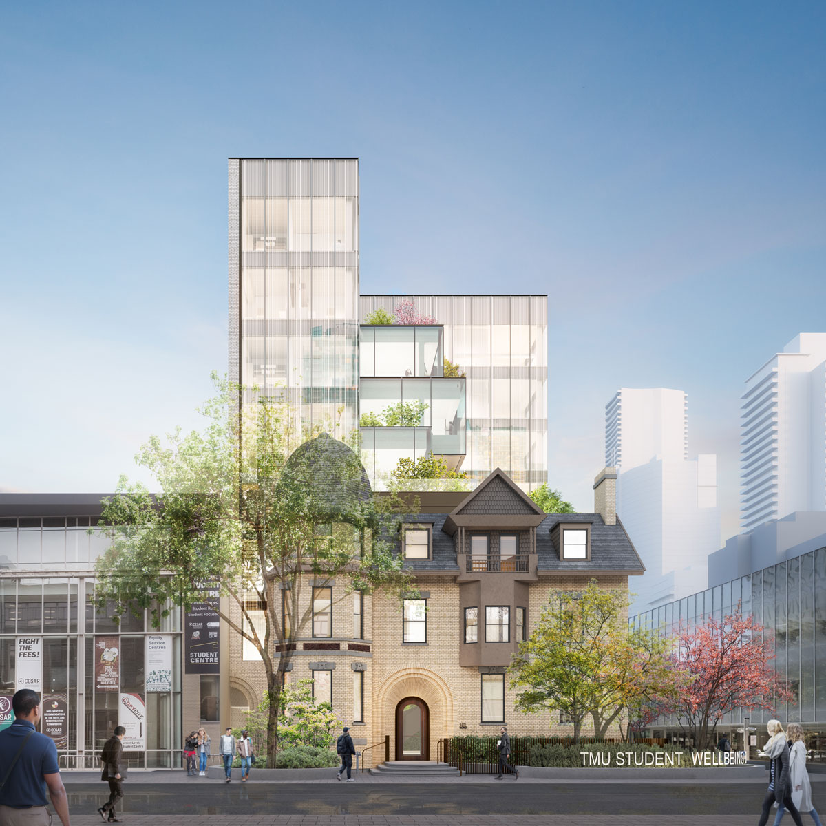 View of the Nadir Mohamed Centre for Student Wellbeing from Gould Street.