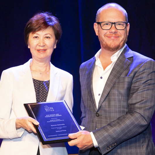 Canadian Association of University Business Officers 2019 award presentation to Ryerson’s Departmental Safety Officer program.