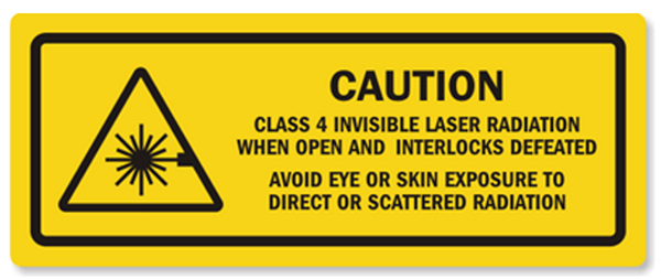Caution Class 4 Invisible Laser Radiation sign