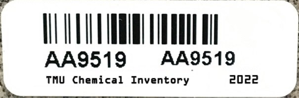 Example of a bar code for chemical safety tracking.