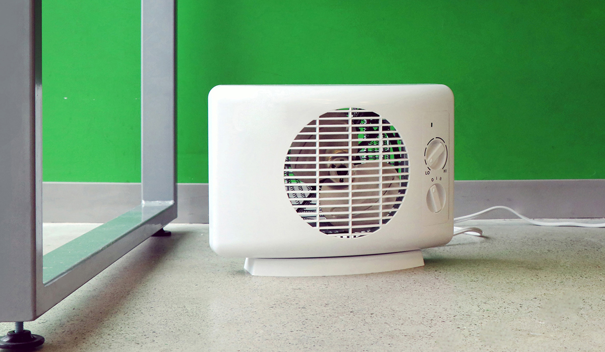 A portable space heater.