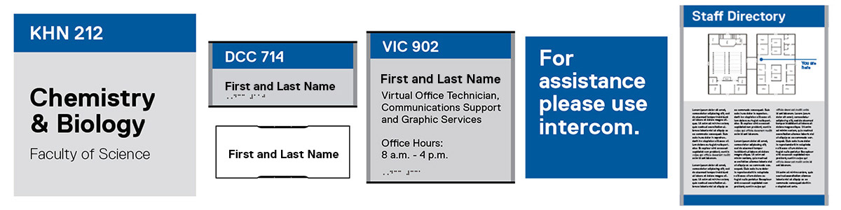 Examples of department signage