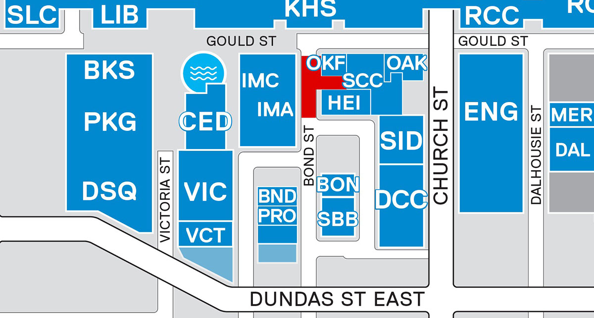 Diagram showing Bond St. closed in front of HEI to Gould St. with sidewalks open.