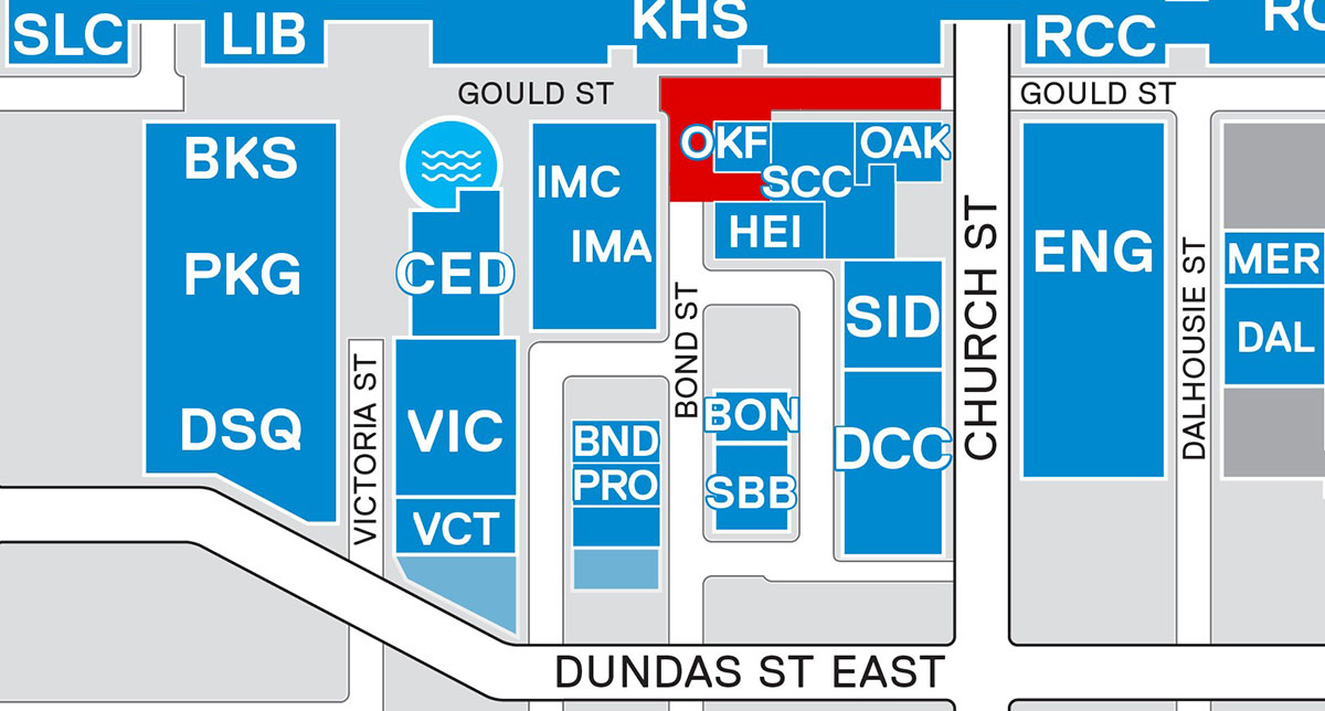 Diagram showing Bond St. closed north of HEI and Gould St. closed to Church St.