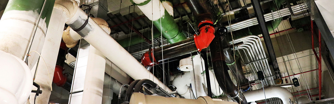 System of pipes connected to the chiller