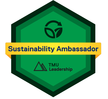 Sustainability Level Up Badge from TMU Leadership.