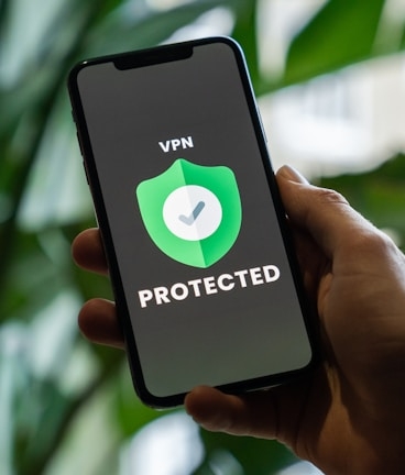 VPN Protected symbol on a cellphone