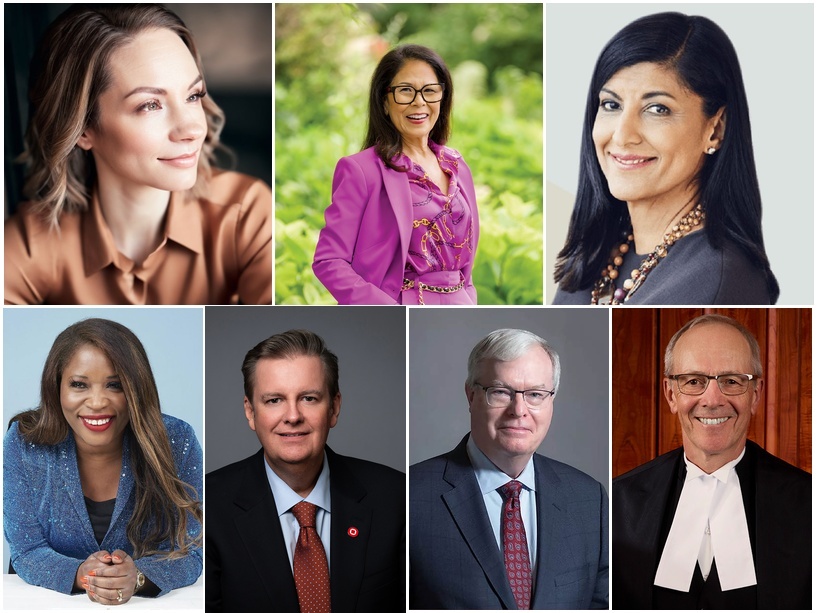 From left to right: Jamaica Cass, Donette Chin-Loy Chang, Zabeen Hirji (top row); Claudette McGowan, Edward Rogers, Richard Rooney and George Strathy (bottom row).