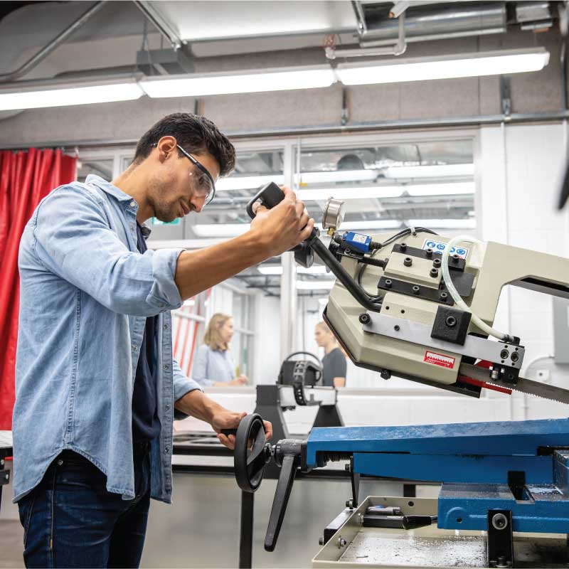 Photo of student working in the LAB