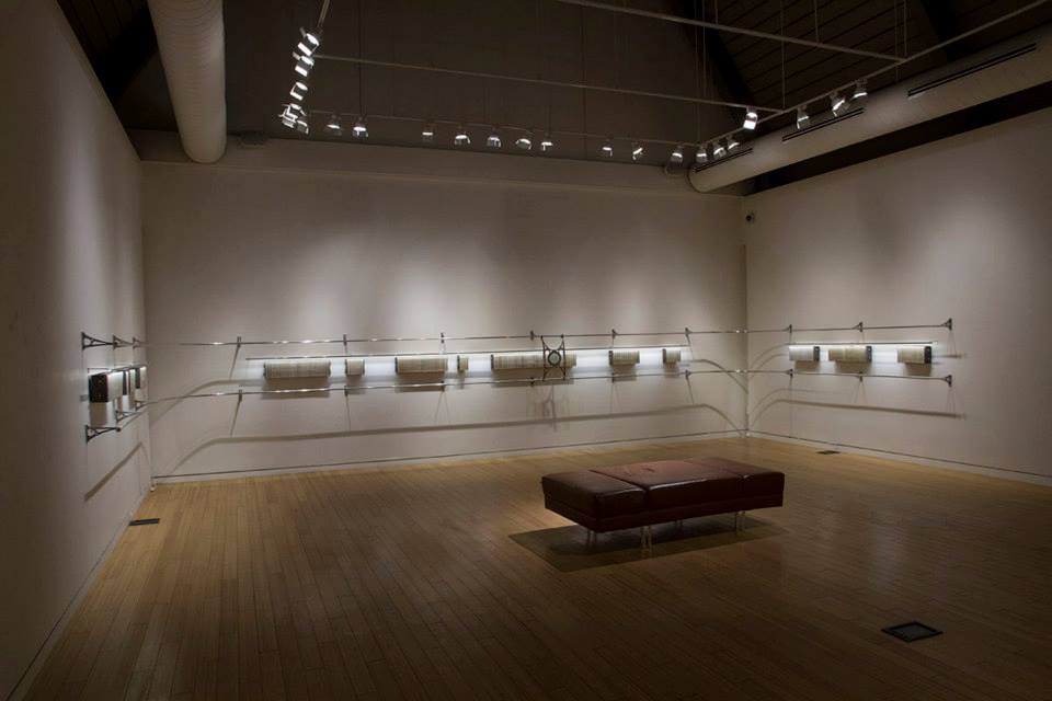 An exhibition set-up within a gallery