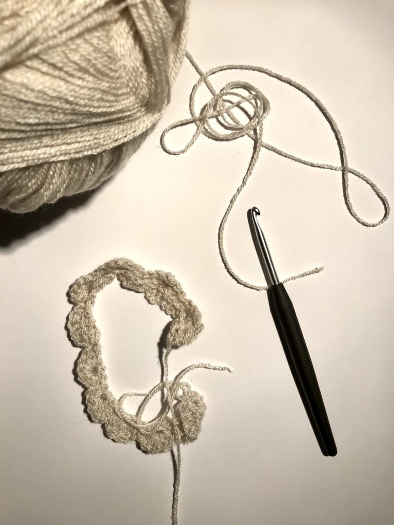 Photo of crochet hook and ball of yarn
