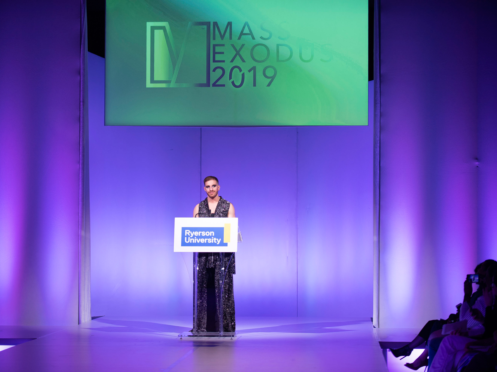 Chair of Fashion, Ben Barry on stage at Mass Exodus 2019: Runway