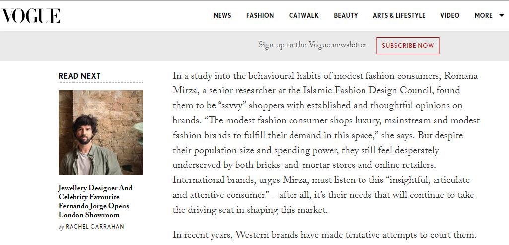 Vogue Article: The Multi Billion-Dollar Modest Fashion Industry That's Gone Global