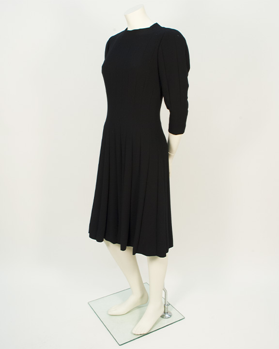 Black crepe Paulene Trigere cocktail dress