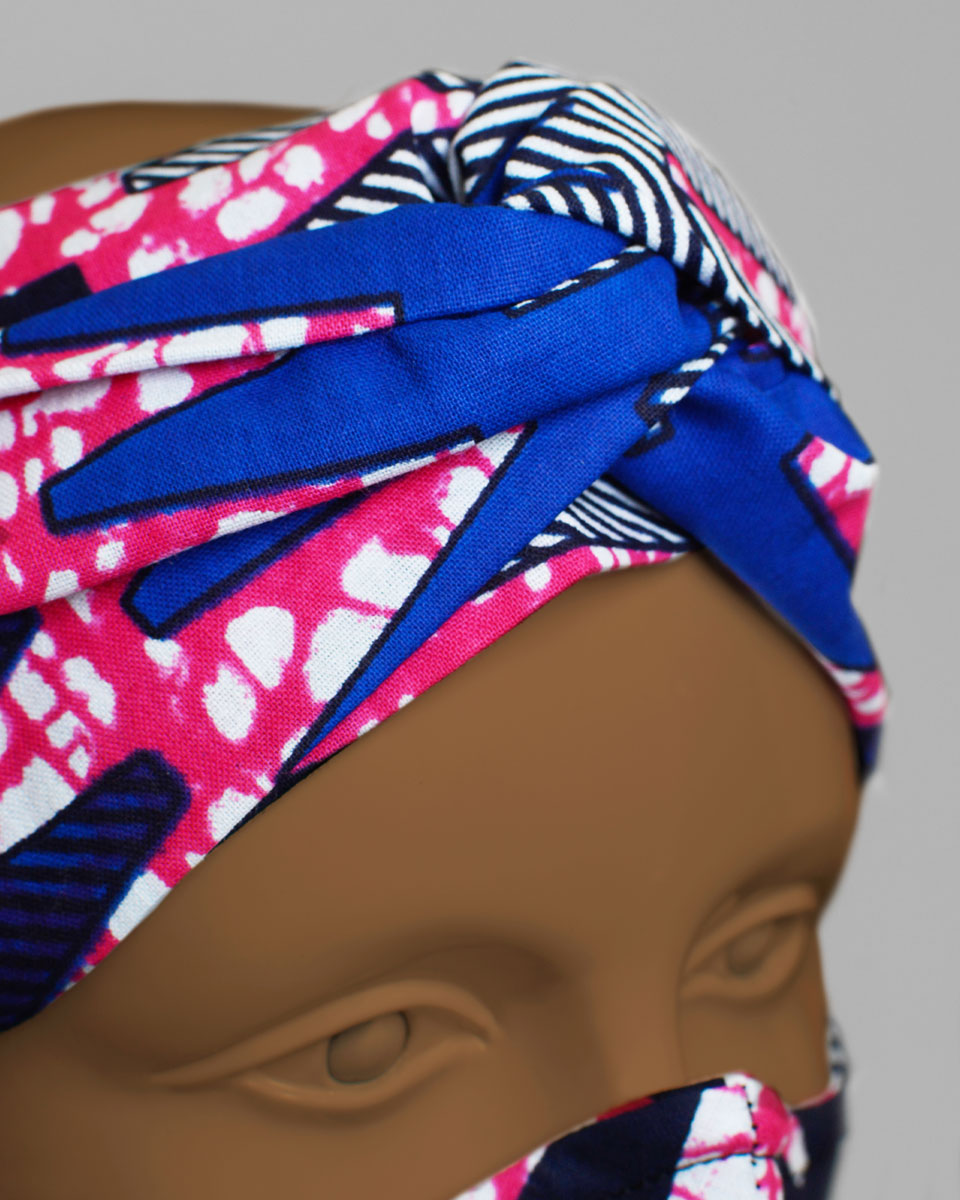 Close up of the twist on the head wrap