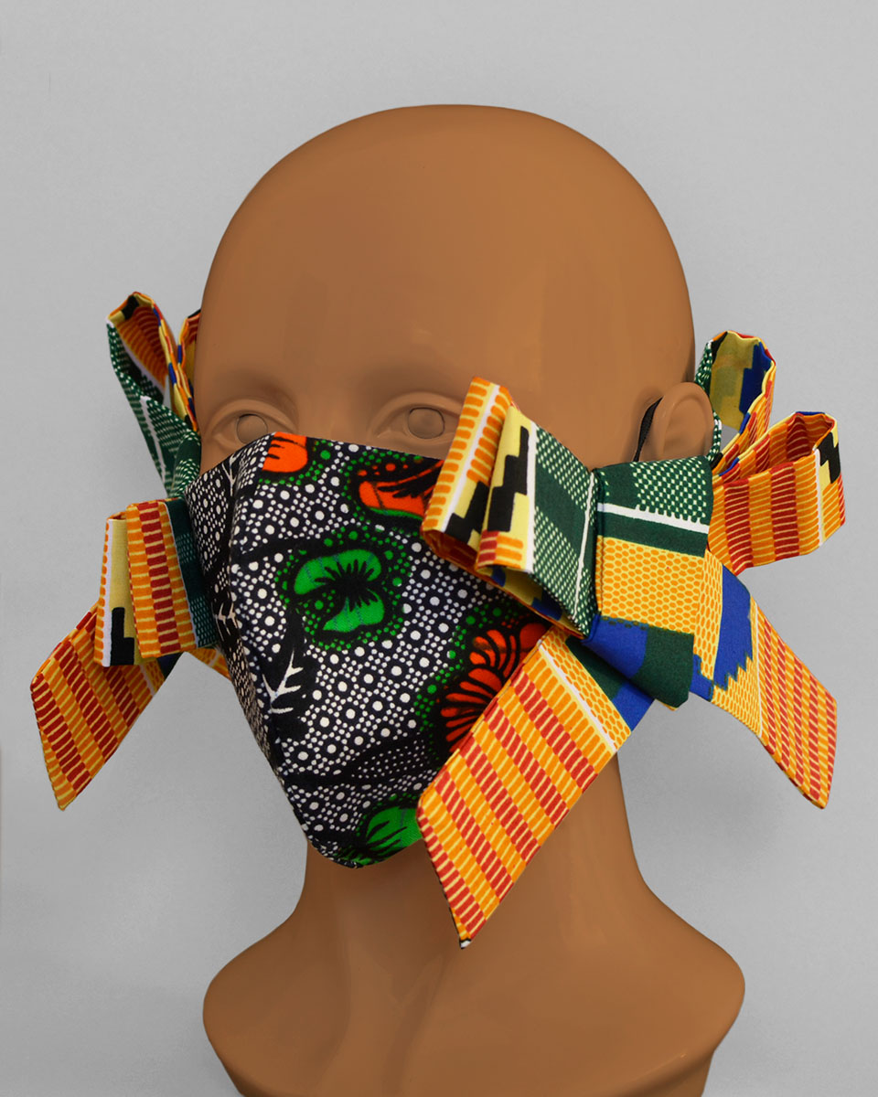 Side view of the bowtie face mask