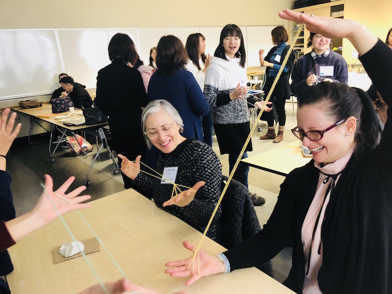 Child studies students from Urawa University participating in workshops on TMU campus.