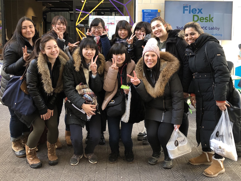 Child studies students from Urawa University posing with FCS students.