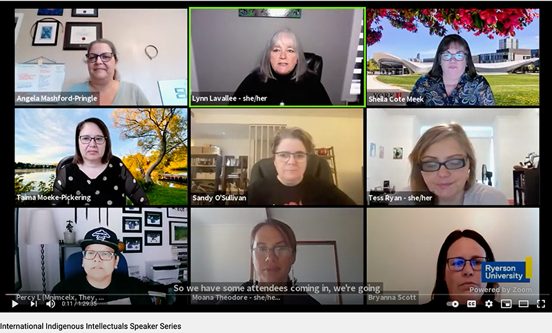 Screenshot of Indigenous Intellectuals speaker series zoom conference