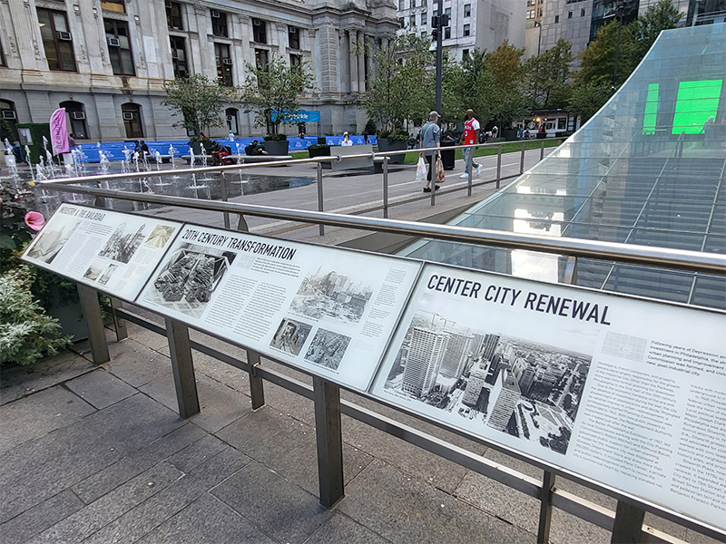 Dilworth Park information board next to City Hall