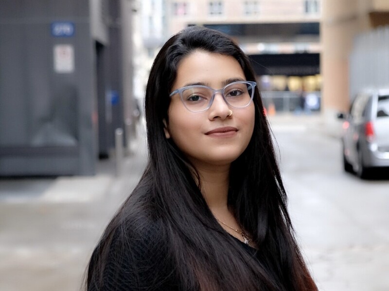 Samreen Sultan standing outdoors in downtown Toronto